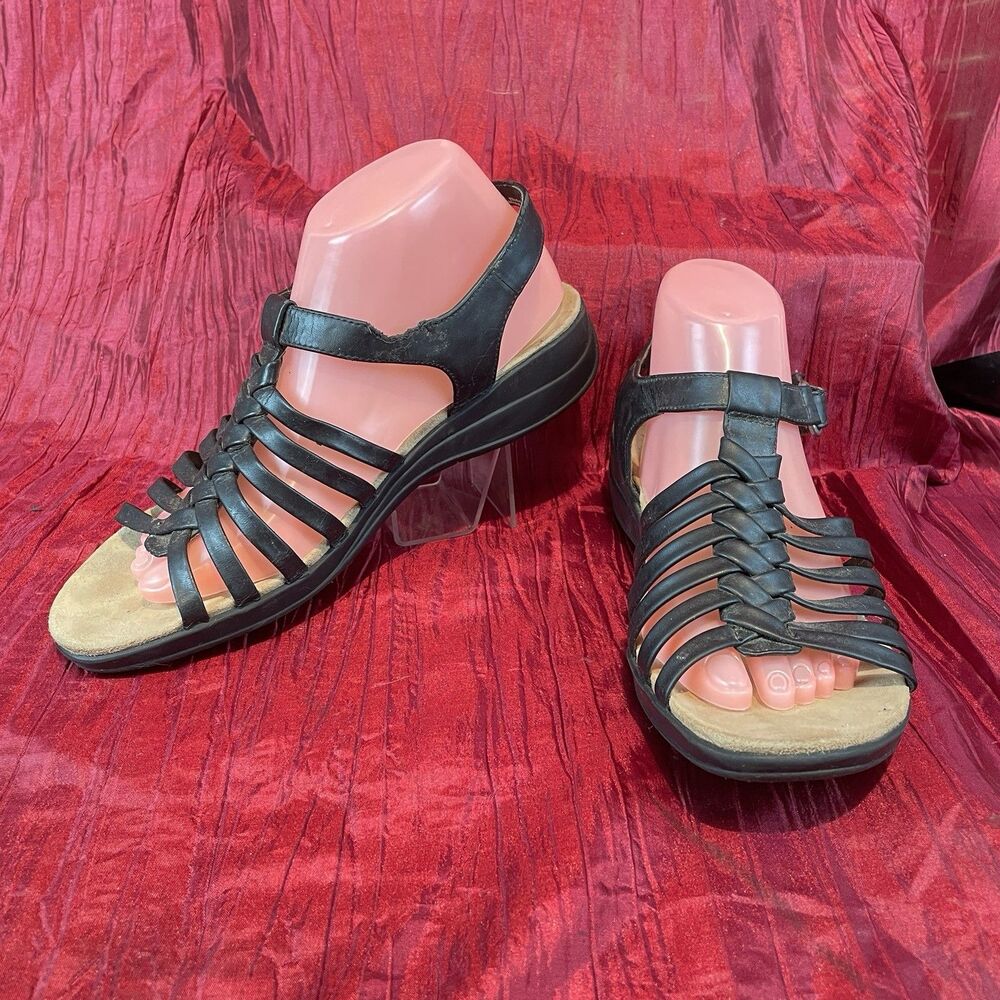 Womens Yuu  "Josarie" Black  Slingback Strappy Sandals sz 10W